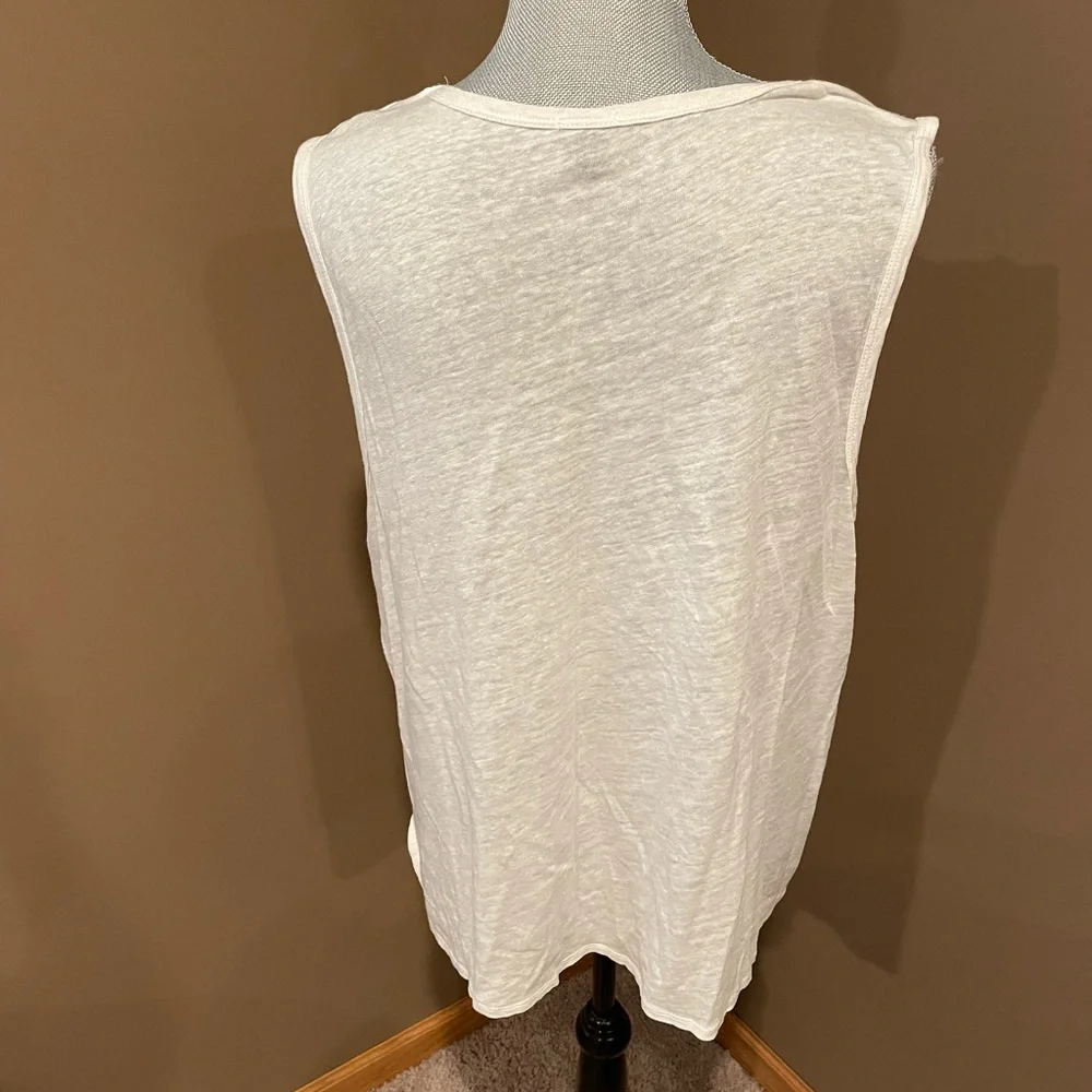 J. Crew White Tank Top with Tropical Fruit Print